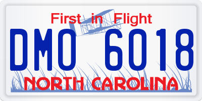 NC license plate DMO6018