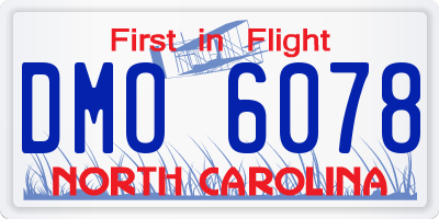 NC license plate DMO6078