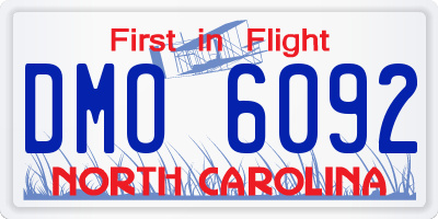 NC license plate DMO6092