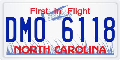 NC license plate DMO6118