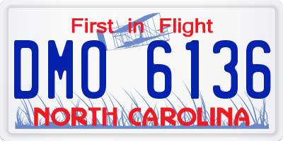 NC license plate DMO6136