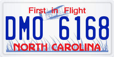 NC license plate DMO6168
