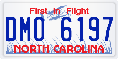 NC license plate DMO6197