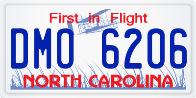 NC license plate DMO6206