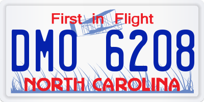 NC license plate DMO6208