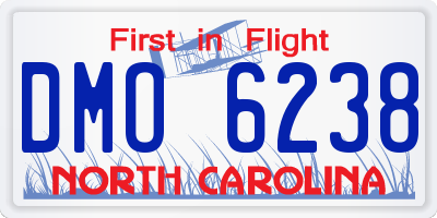 NC license plate DMO6238