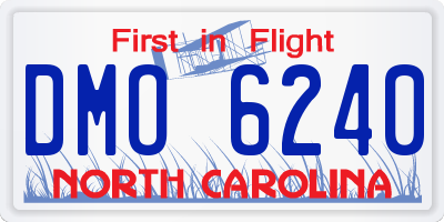 NC license plate DMO6240