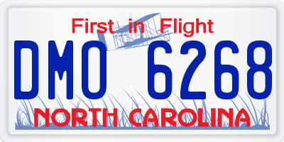 NC license plate DMO6268