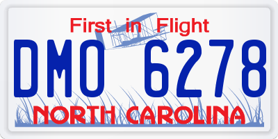 NC license plate DMO6278