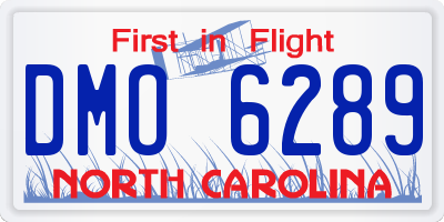 NC license plate DMO6289