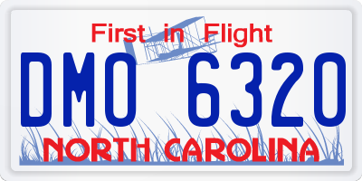 NC license plate DMO6320