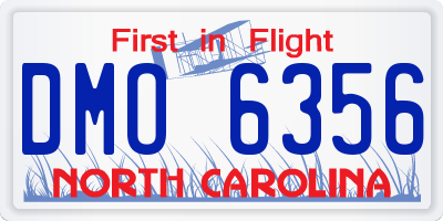 NC license plate DMO6356