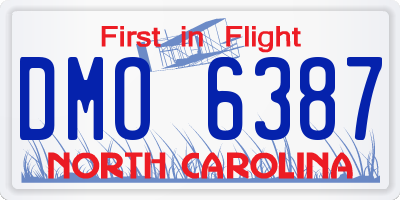 NC license plate DMO6387