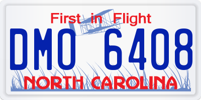 NC license plate DMO6408