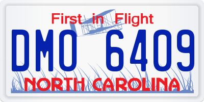 NC license plate DMO6409