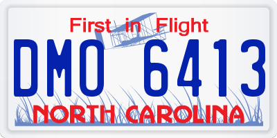NC license plate DMO6413