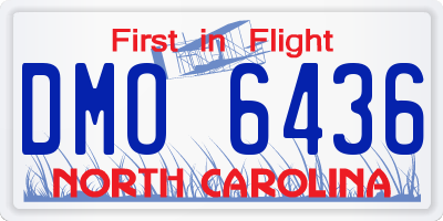 NC license plate DMO6436