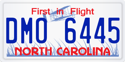 NC license plate DMO6445