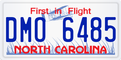 NC license plate DMO6485