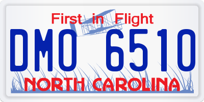 NC license plate DMO6510