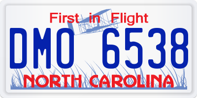 NC license plate DMO6538