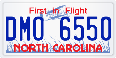 NC license plate DMO6550