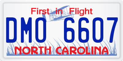 NC license plate DMO6607