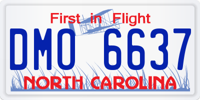 NC license plate DMO6637
