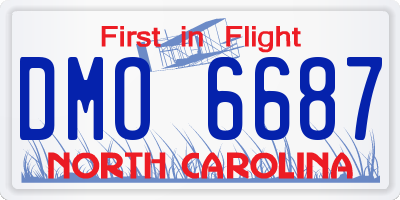 NC license plate DMO6687