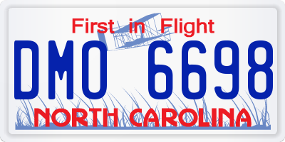NC license plate DMO6698
