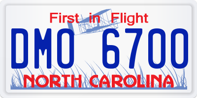 NC license plate DMO6700