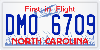 NC license plate DMO6709