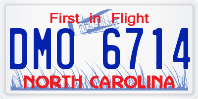 NC license plate DMO6714