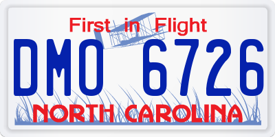 NC license plate DMO6726