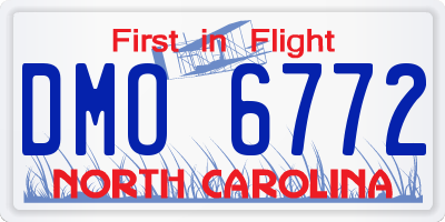 NC license plate DMO6772