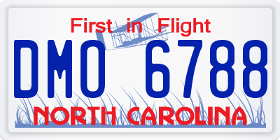 NC license plate DMO6788