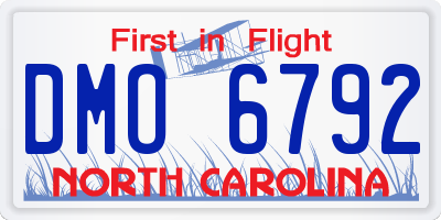 NC license plate DMO6792
