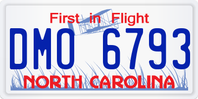 NC license plate DMO6793