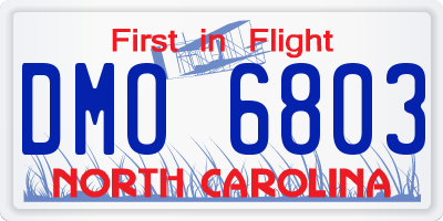 NC license plate DMO6803