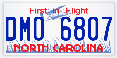 NC license plate DMO6807