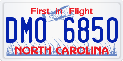 NC license plate DMO6850