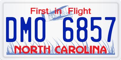 NC license plate DMO6857