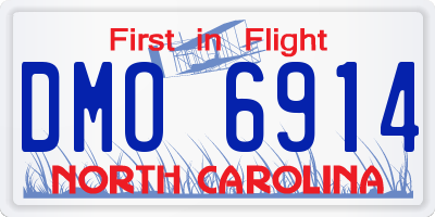 NC license plate DMO6914
