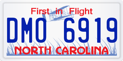 NC license plate DMO6919
