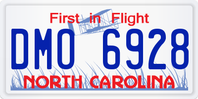 NC license plate DMO6928