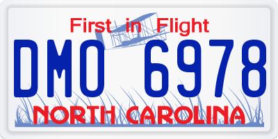 NC license plate DMO6978