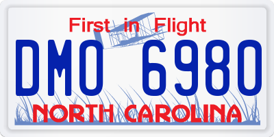 NC license plate DMO6980