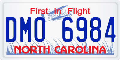 NC license plate DMO6984