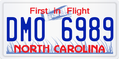 NC license plate DMO6989