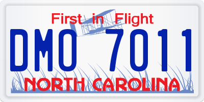 NC license plate DMO7011